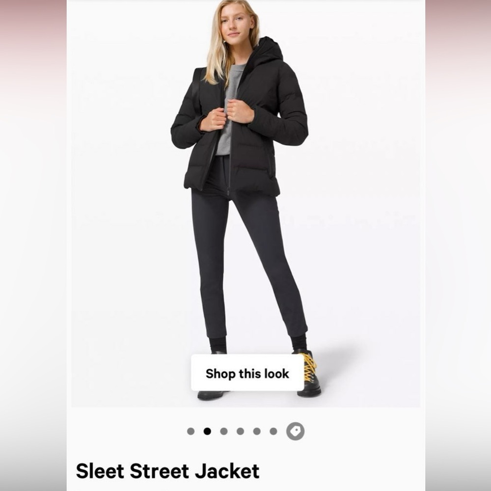 Lululemon Sleet Street Jacket Down Women’s 6
Black StretchSeal Sell Trade